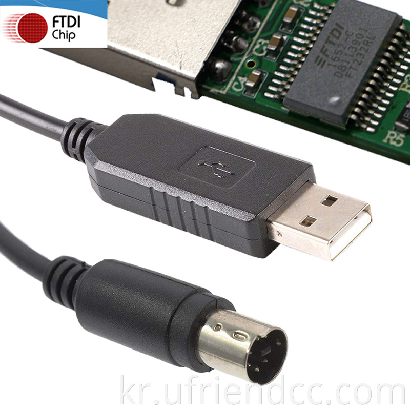 Win7/8/10/XP Linux 3.3V 5V FTDI FT232RL USB to Mini DIN 8pin 직렬 어댑터 케이블 컴퓨터